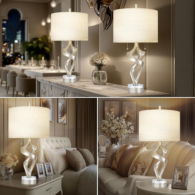 Scenekoy Sculptural Resin Table Lamp Set of 2 - Image 5