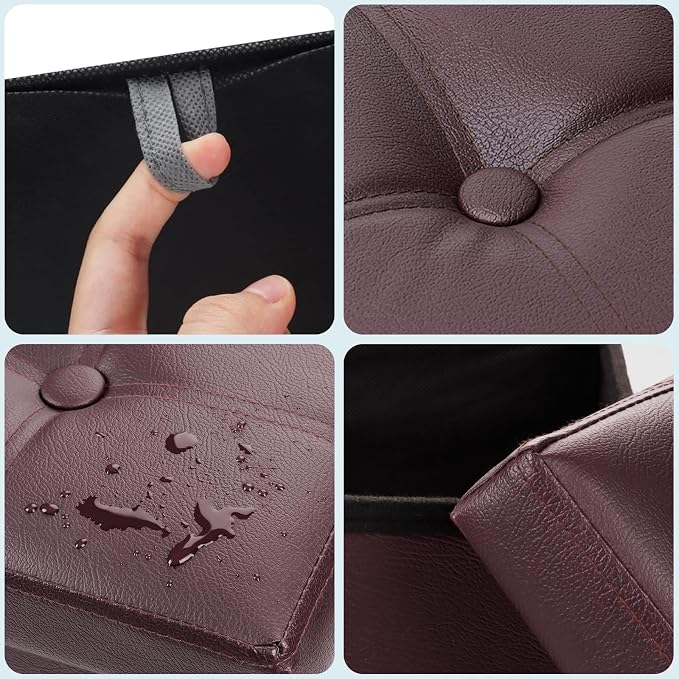 Bsketa Storage Ottoman Foot Rest Stool, Small Leather Storage Ottomans Bench - Image 6