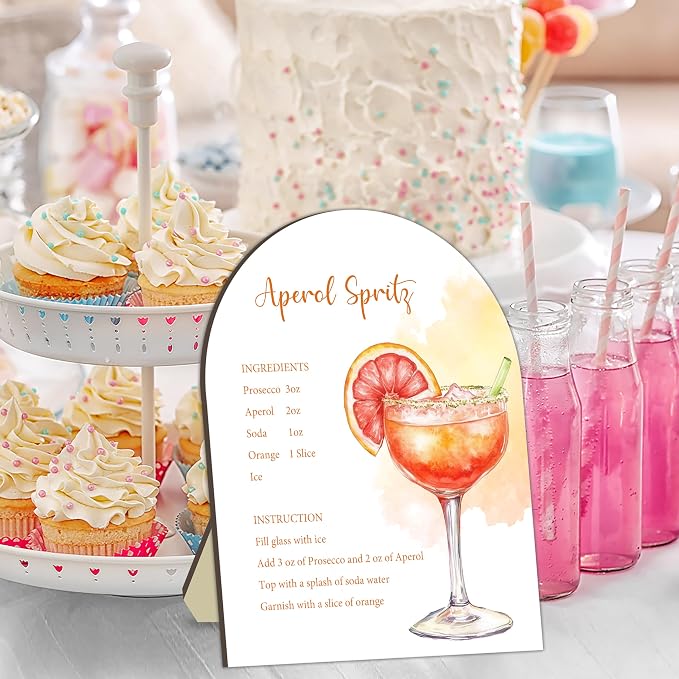 Aperol Spritz Bar Sign, Cocktail Bar Recipe Sign - Image 3