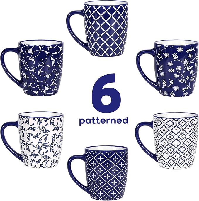Schliersee 18 OZ Large Coffee Mugs Set of 6, Ceramic Mug - Image 9