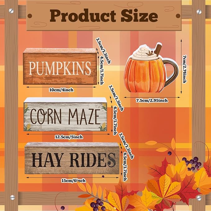 Lineshading 4 Pcs Fall Decorations - Image 3