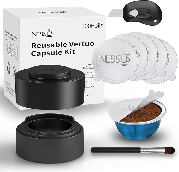 Nessus Reusable Pod Kit for Nespresso Pods Vertuo, Reuse Old Coffee Pods for by Nessus