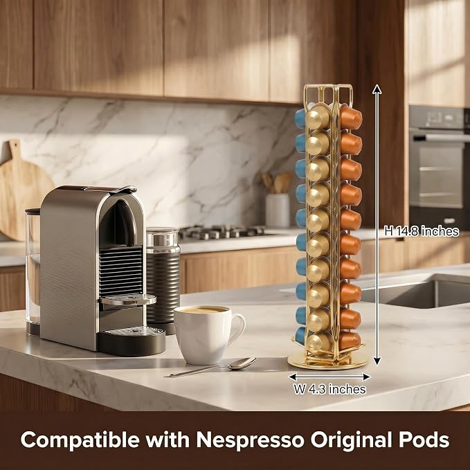 Coffee Pod Holder for Nespresso OriginalLine, Rotating Coffee Capsule Storage - Image 5