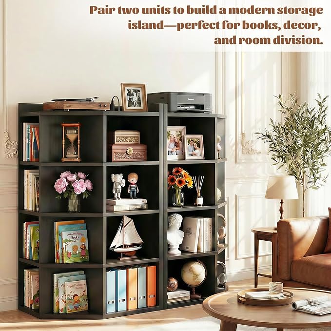 Aheaplus Corner Cabinet, 5-Tier Corner Bookshelf - Image 5