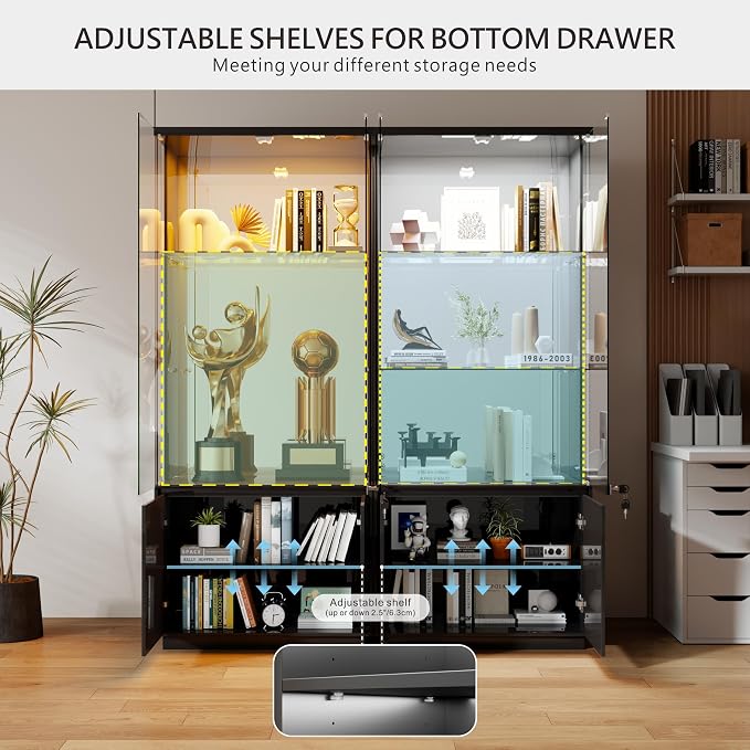 Gurexl 71" Tall Glass Display Cabinet - - Image 9