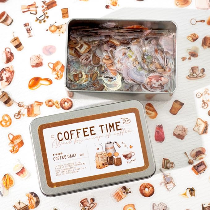 1000 Pcs Coffee Lover Stickers – 2x3cm Waterproof PET Mini Stickers by Esland
