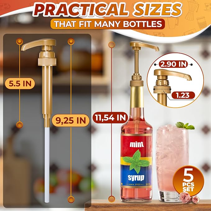 Pumps for Syrup Bottles 5 Pack - Image 2