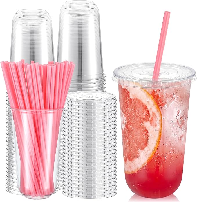 Ziliny 50 Sets Clear Plastic Cups by Ziliny