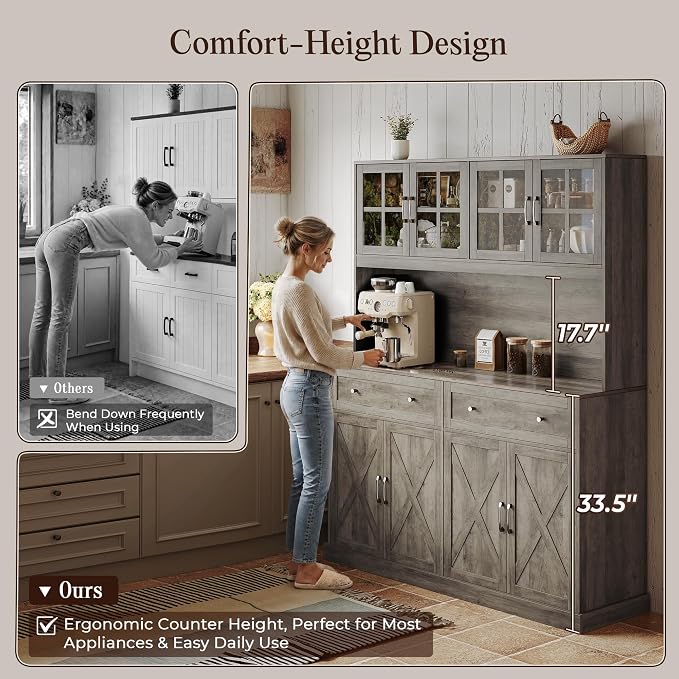 PRAISUN 71''H x 55.1''W Pantry Cabinet - Image 8