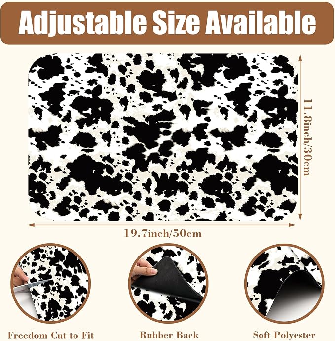 Dish Drying Mat Cow Print Coffee Bar Mat - Image 2
