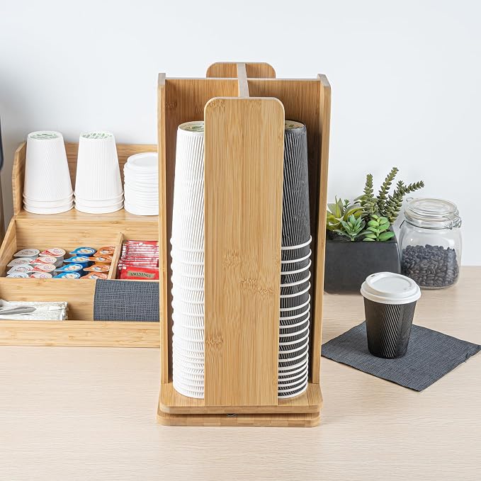 Restaurantware Restpresso 9 x 18 Inch Coffee Cup and Lid Organizer 1 Revolving - Image 7