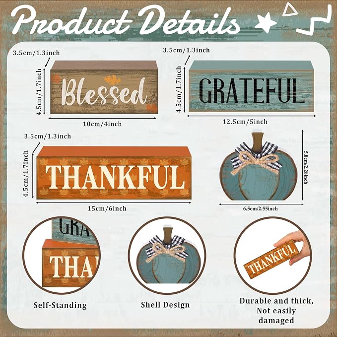 Lineshading 4 Pcs Fall Table Decoration - Image 3