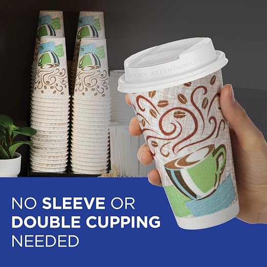 Dixie PerfecTouch 10 oz Paper Coffee Cups By GP PRO, Coffee Haze Design - Image 5