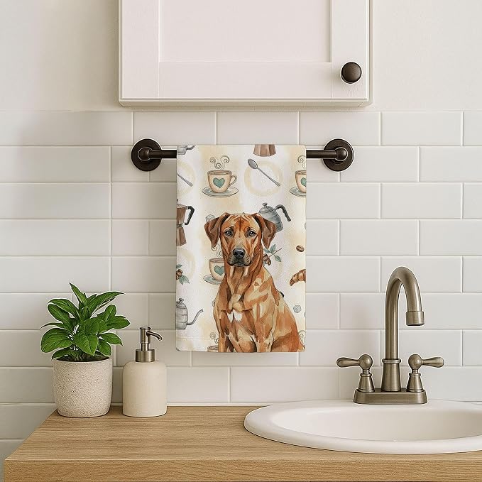 Caroline's Treasures Rhodesian Ridgeback Coffee Bar Kitchen Towel Velour Plush - Image 7