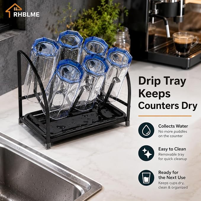 RHBLME 2 Packs Glass Drying Rack, Vertical Bottle Drying Rack Glass Bottle - Image 6