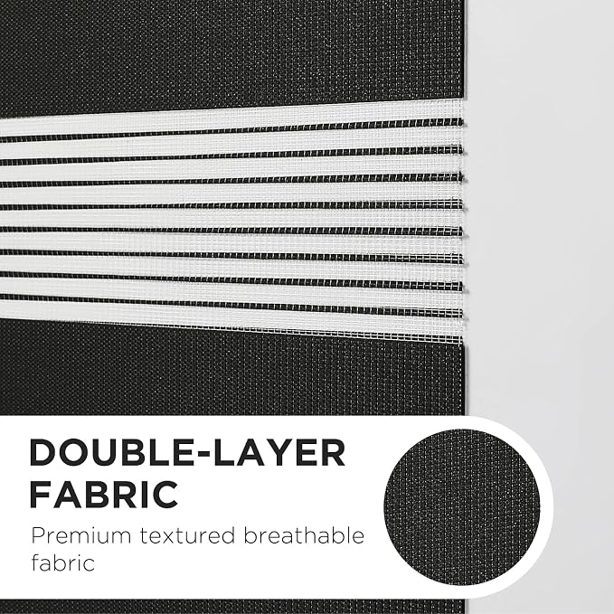 Joydeco Cordless Zebra Blinds for Windows, Dual Layer Light Control Window - Image 4