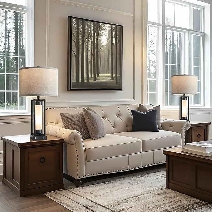 Set of 2 Modern Table Lamps for Living Room - Image 4