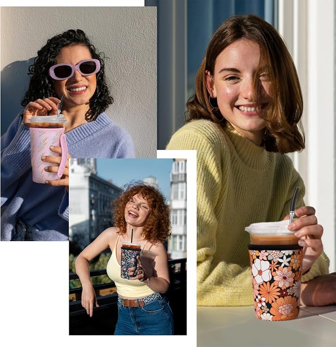 Reusable Insulated Neoprene Iced Coffee Sleeves & Coffee Cup Holder, Universal - Image 5