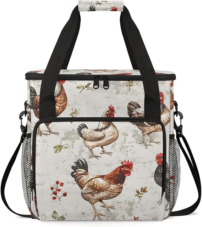 Chicken Cocks Nd Hens Coffee Maker Carring Bag, Large Insulated Storage by Home