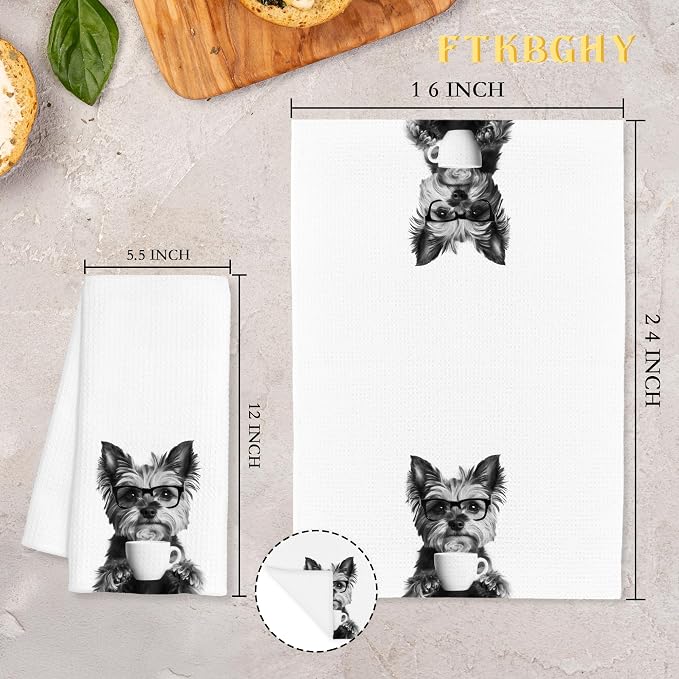 Funny Yorkshire Terrier Coffee Kitchen Towels, Yorkshire Terrier Gifts - Image 7