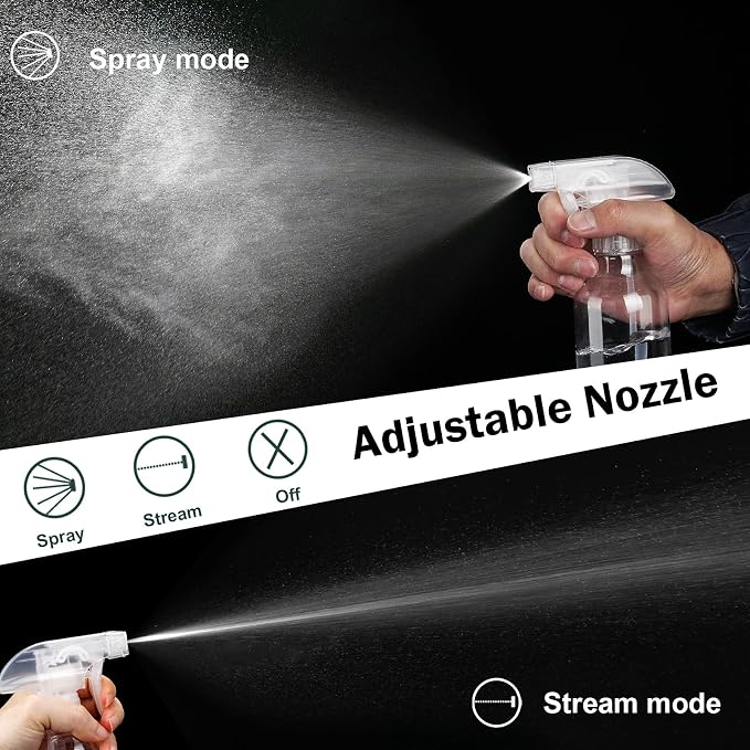 Plastic Spray Bottles 12oz 2 Pack Adjustable Mist/Stream Spraying Heavy Duty - Image 5
