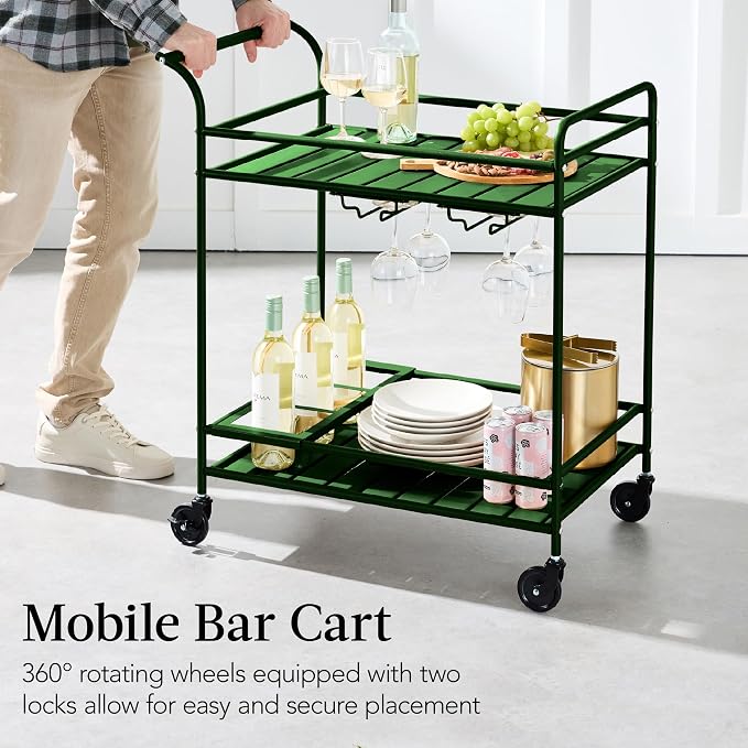 Best Choice Products Rolling Bar Cart, Mobile Home Bar Serving Cart, Serving - Image 5