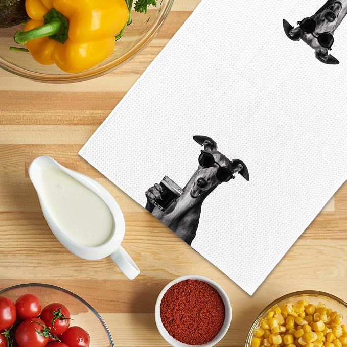 Funny Whippet Beer Kitchen Towels, Gifts - Image 5
