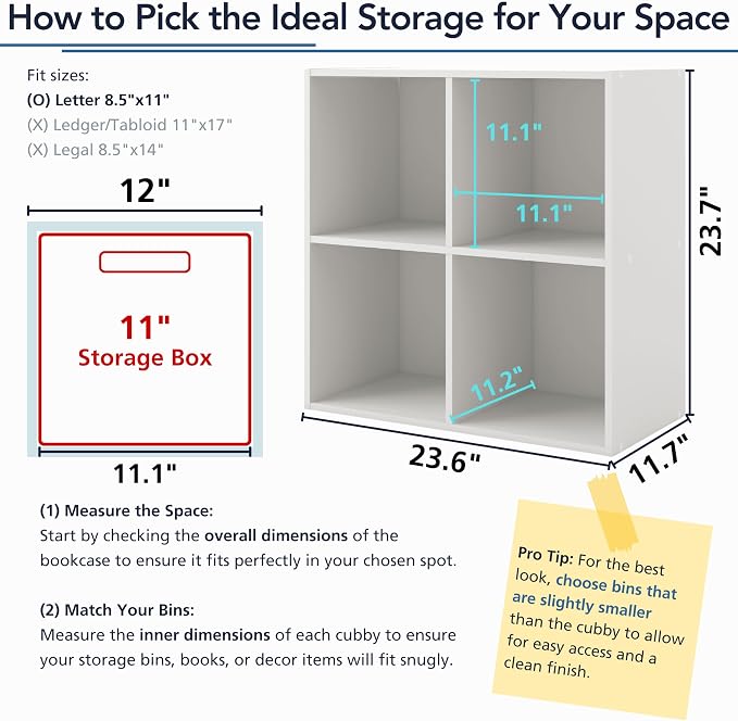 Homes: Inside + Out Apexa 2-Cube Storage Organizer Shelves, Stackable Wood - Image 7