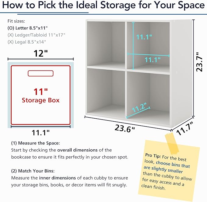 Homes: Inside + Out Apexa 6-Cube Storage Organizer Shelves, Stackable Wood - Image 7