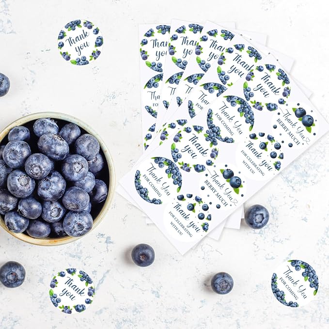 Serencatcher Blueberry Thank You Stickers, 10 Sheets - Image 4