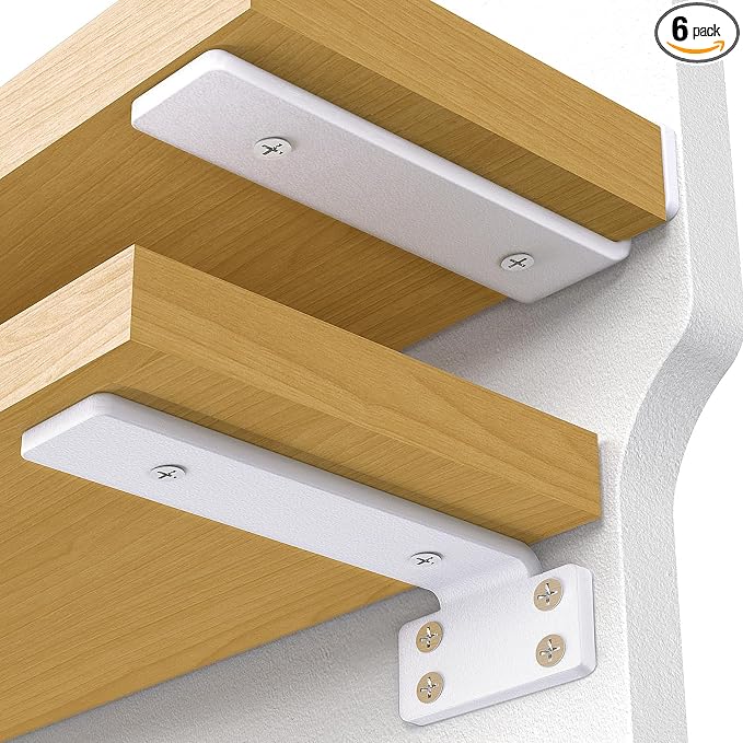 VANCASTLE Shelf Bracket, Floating Shelf Bracket 10 Inch, 6 Pack Heavy Duty by VANCASTLE