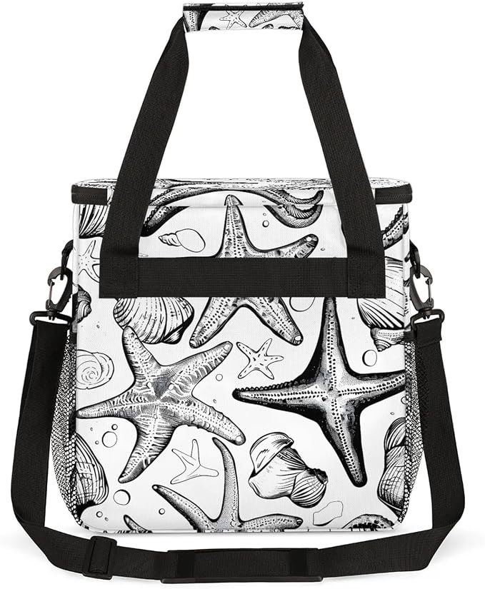 Nautical Starfish Coffee Maker Carring Bag, Large Insulated Storage Organizer - Image 5
