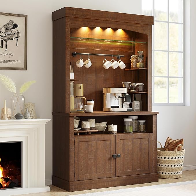 Takywep Tall Coffee Bar Cabinet - Image 9