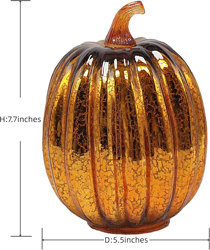 Mercury Glass Pumpkin Light - Image 9