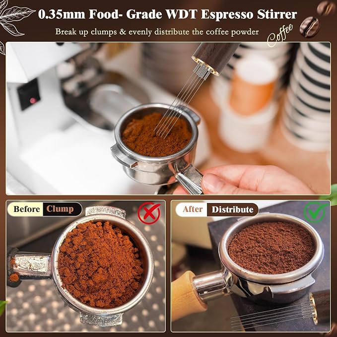 8 PCS Espresso Accessories Kit, 54mm Espresso Tamper Kit Coffee Tamper Set - Image 6