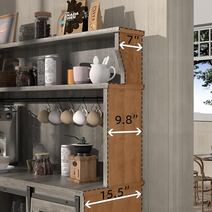 BestHaped Farmhouse Coffee Bar Cabinet - Image 4