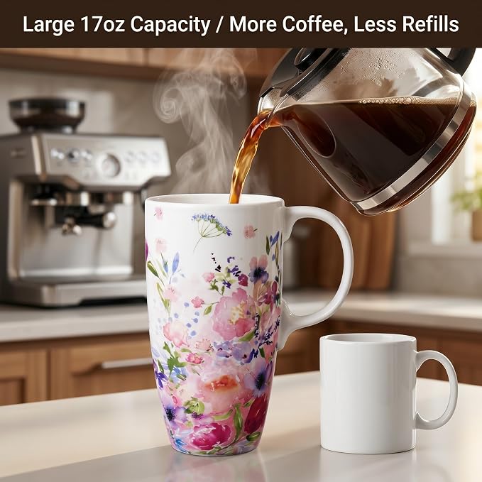 Topadorn Porcelain 17oz Ceramic Travel Mug - Image 3