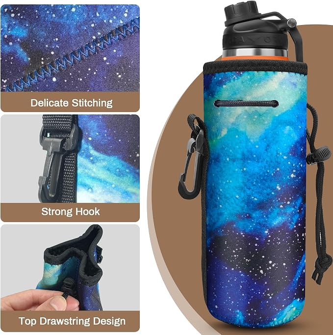 Water Bottle Carrier, Insulated Neoprene Water Gym Travel bottle Holder Bag - Image 3