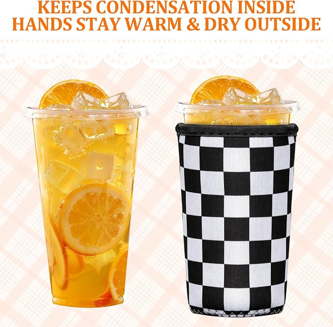 3 Pack Reusable Insulated Neoprene Iced Coffee Cup Sleeve Beverage Holder - Image 3