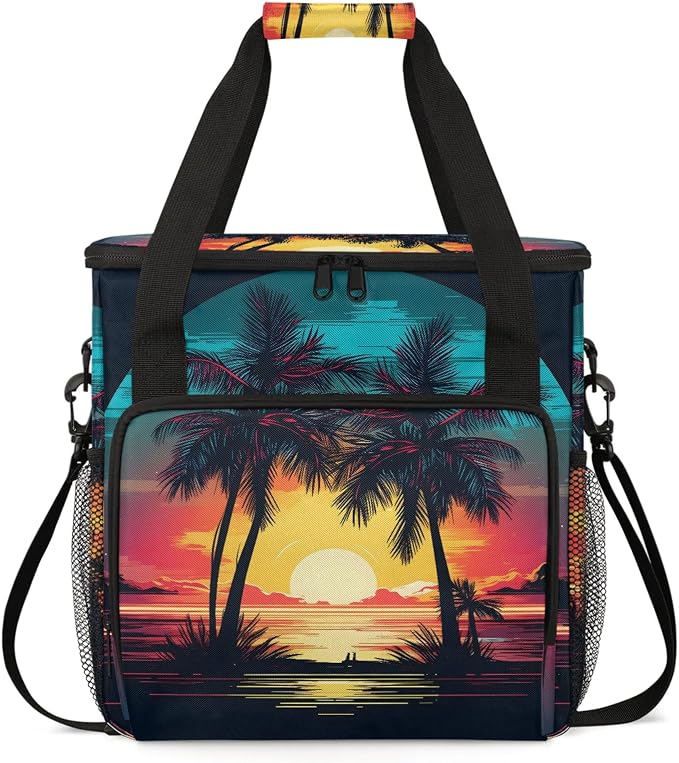 Tropical Palm Tree Theme Coffee Maker Carring Bag, Large Insulated Storage by Home