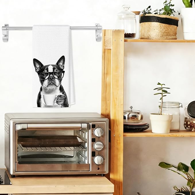 Funny Boston Terrier Kitchen Towels, Dog Kitchen Accessories, Dog Chef Gifts - Image 3