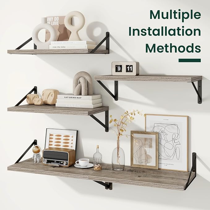 Floating Shelves 12 Inch Deep, 24W x 12D Wall Shelf Set of 2, 50 lbs Heavy Duty - Image 6