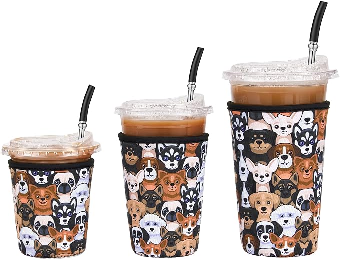 3 Pack Iced Coffee Sleeve Reusable by Cavllson