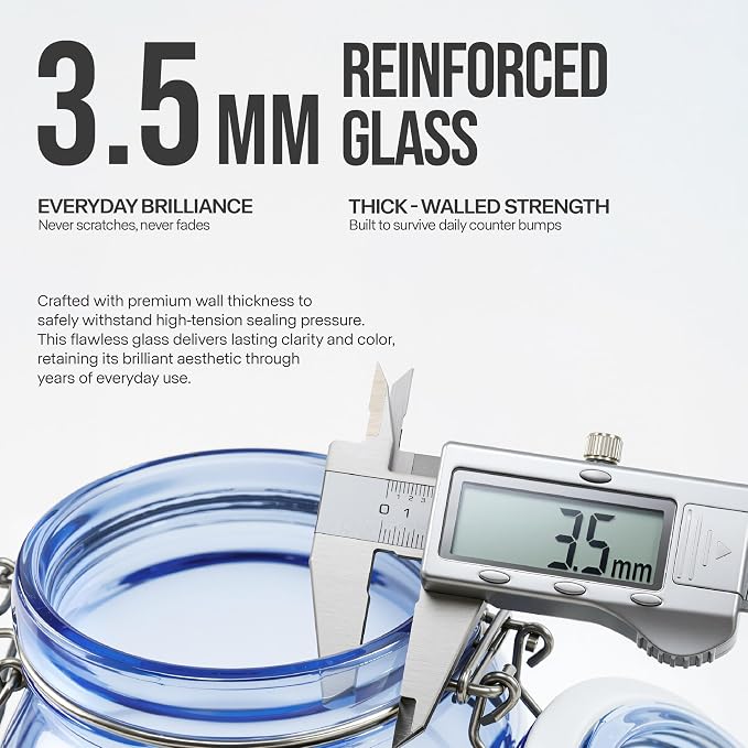 Blue Glass Airtight Storage Jar - Image 8