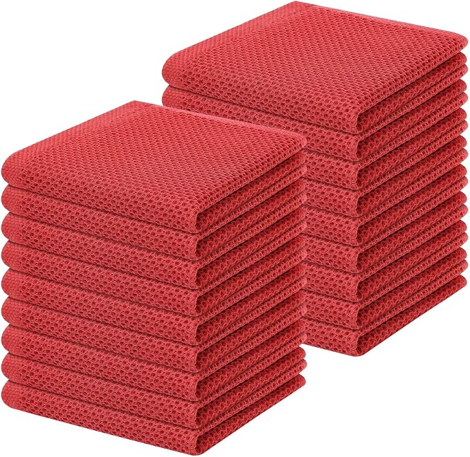 Homaxy 100% Cotton Waffle Weave Kitchen Dish Cloths, Ultra Soft Absorbent Quick by Homaxy
