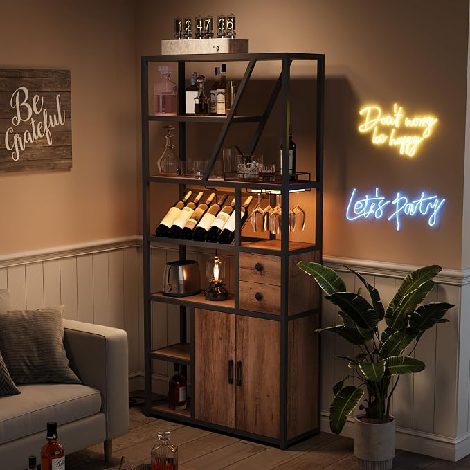 Garvee Modern Tall Bar Cabinet - Image 4