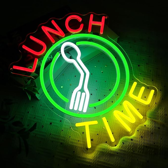 Lunch Time Neon Sign for Wall Decor, 15.3" x 12.6" Led Signs for Kitchen - Image 4