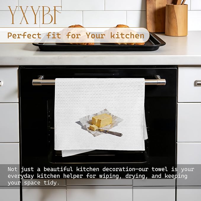 Butter Gifts Kitchen Towels, Butter Decor Hand Towels - Image 3