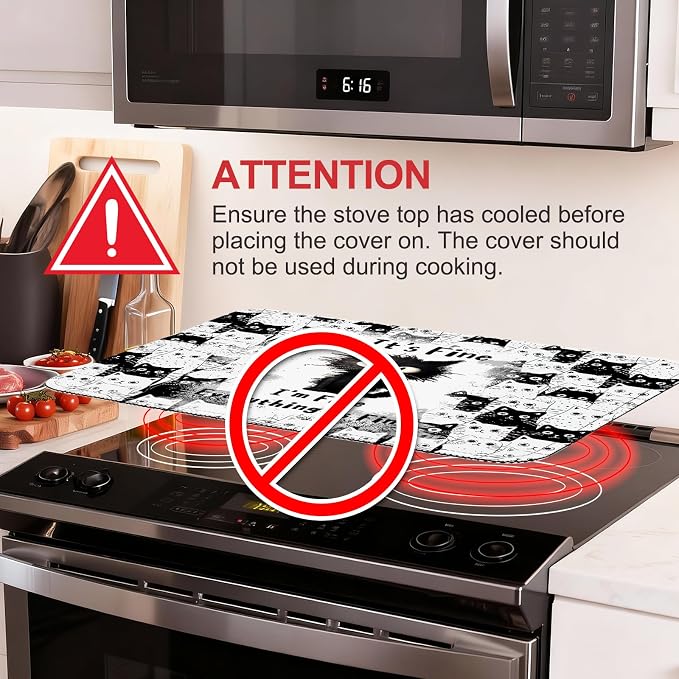 Black Cat Stove Top Cover for Electric Stove 28"x20" - Image 3