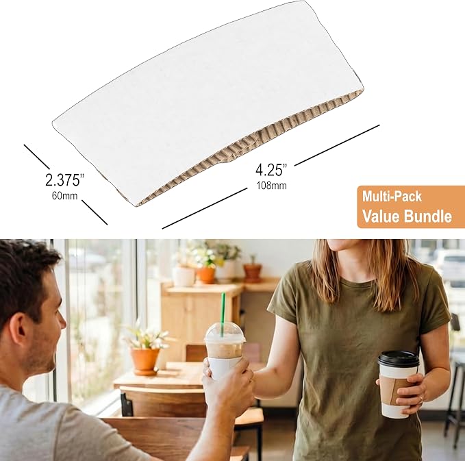 White Coffee Sleeves For 10 to 20 oz. Cups - Image 5